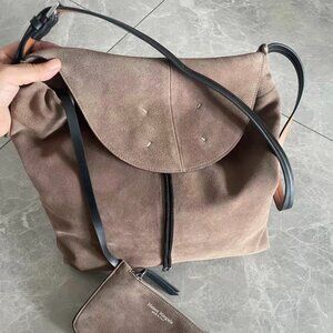 Maison Margiela Suede Hobo Bag with Detachable Pouch